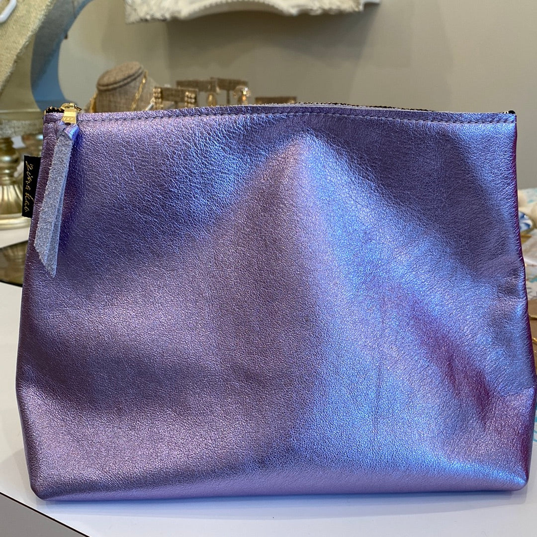 Metallic Zip Bag - Lavender