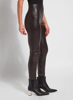 Load image into Gallery viewer, Textured Leather Leggings - Espresso
