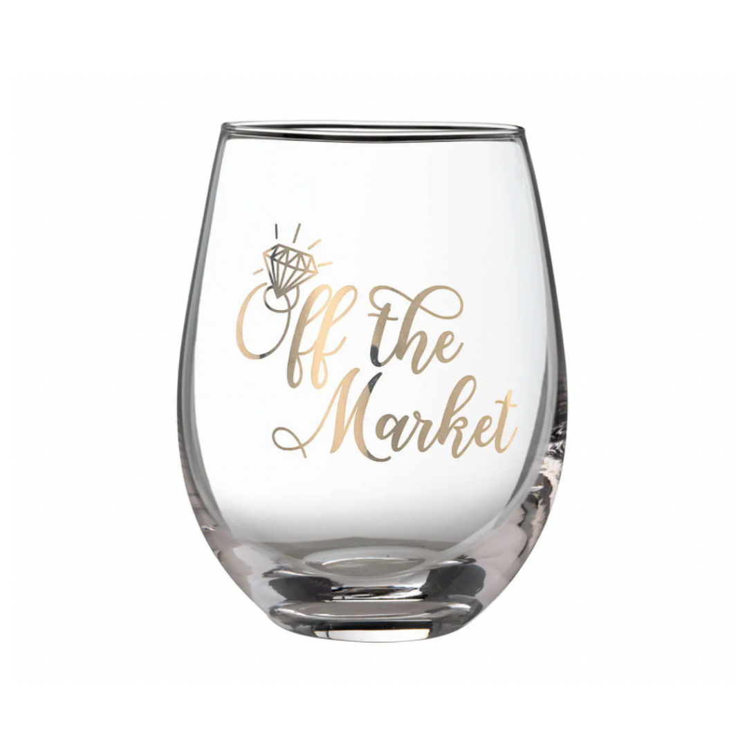 "Off the Market" Stemless Wine Glass