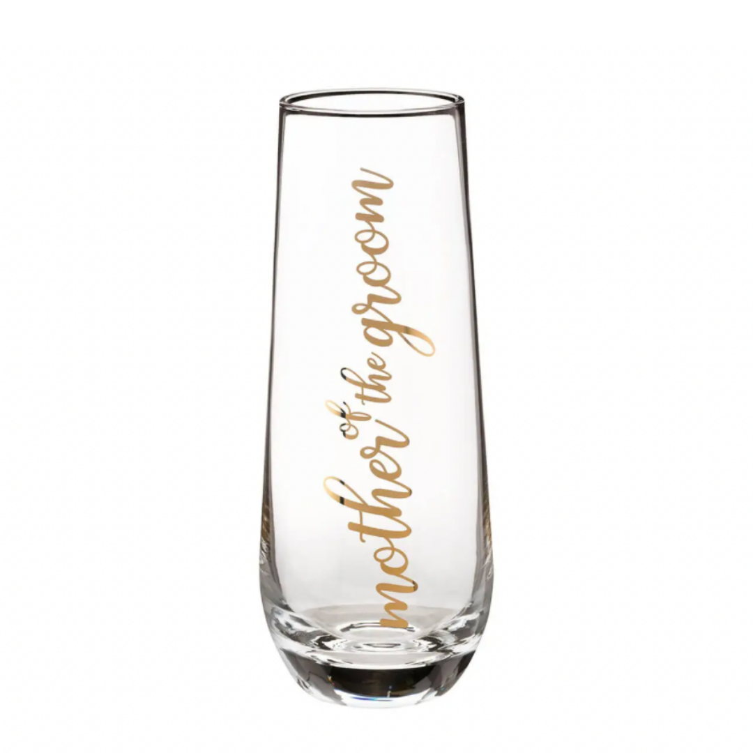 Mother of Groom Stemless Champagne Glass