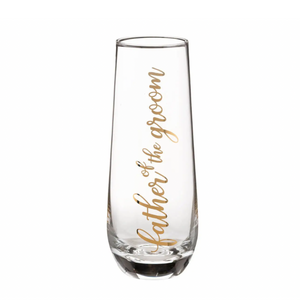 Father of Groom Stemless Champagne Glass