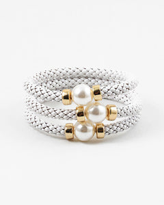 Stretch Pearl & Metallic Bracelets
