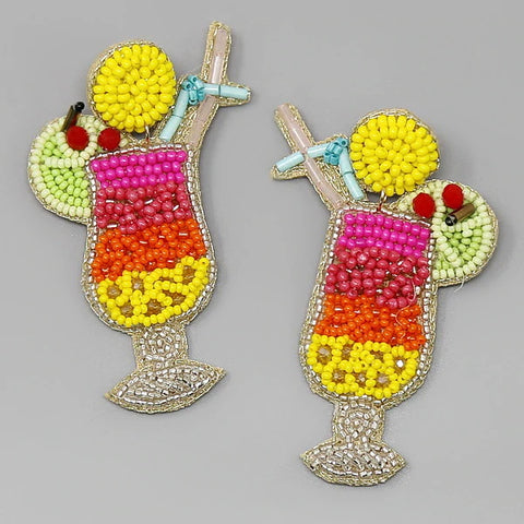 Summer Cocktail Seed Beaded Earrings