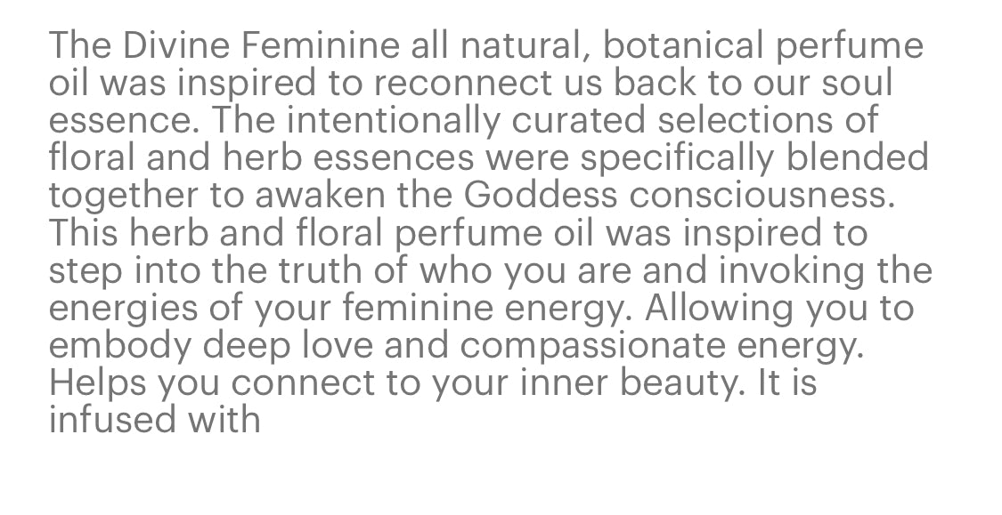 Divine Feminine Botanical Perfume Oil
