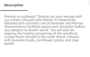 Zenful Sleep Roller Blend - Crystal Infused